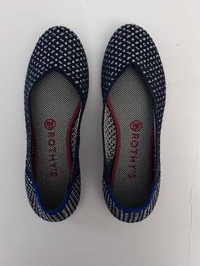 Rothy's The Flat Maritime Honeycomb Navy Blue Round Toe Ballet Flats Size 8